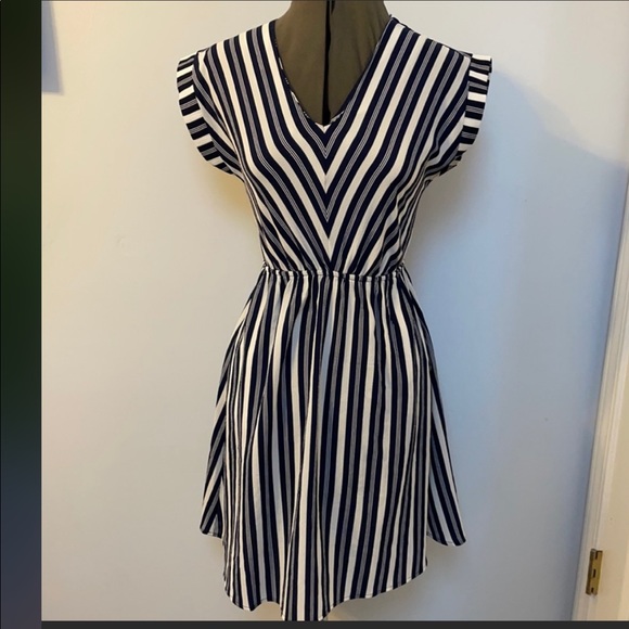 Monteau Dresses & Skirts - Monteau Los Angeles blue and white striped dress
